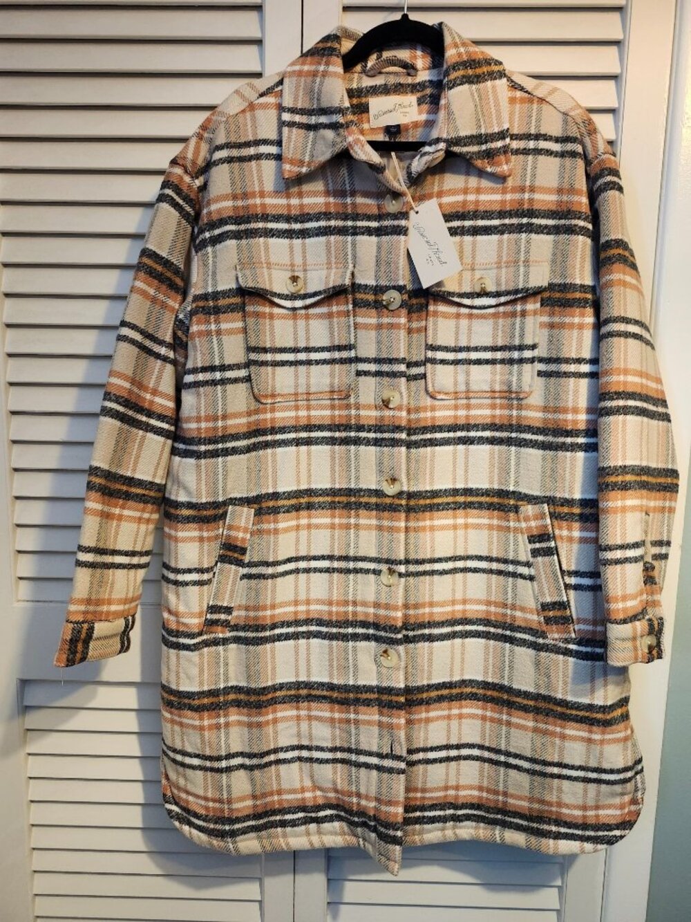NWT Universal Thread Coat Oversized Plaid Quilted Jacket Sz Large